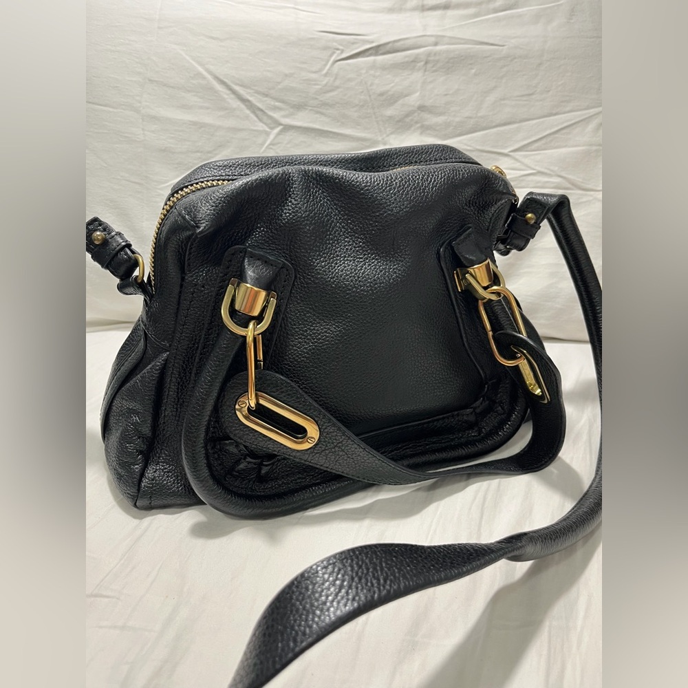 Chloe Paraty Black Satchel Bag with Gold Hardware - Picture 3 of 9